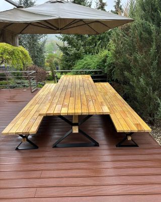 Tohle byla další výzva kterou jsme dostali 💪venkovní#nábytek 370/100 z akátového masivu 💪#dřevo #ocel #steel #wood #set...